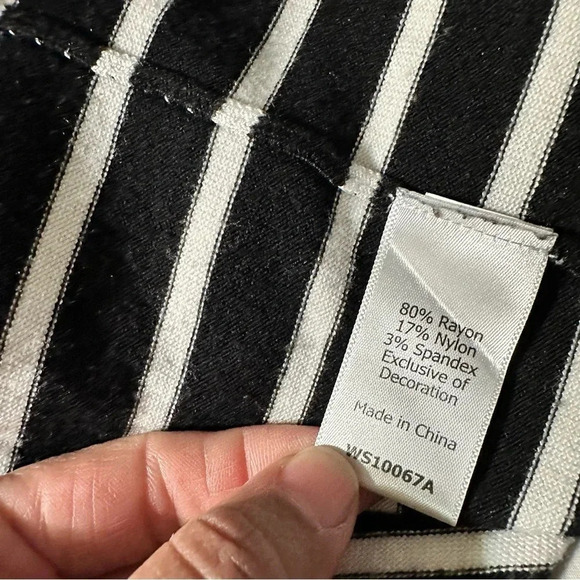 Market & Spruce Sweater Cardigan Black Striped Elbow Patch Long Sleeve S… - Picture 5 of 5